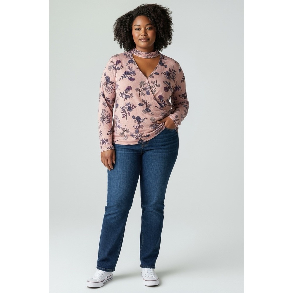 Torrid Women's Size 2X Blouse with Floral Print Long Sleeve